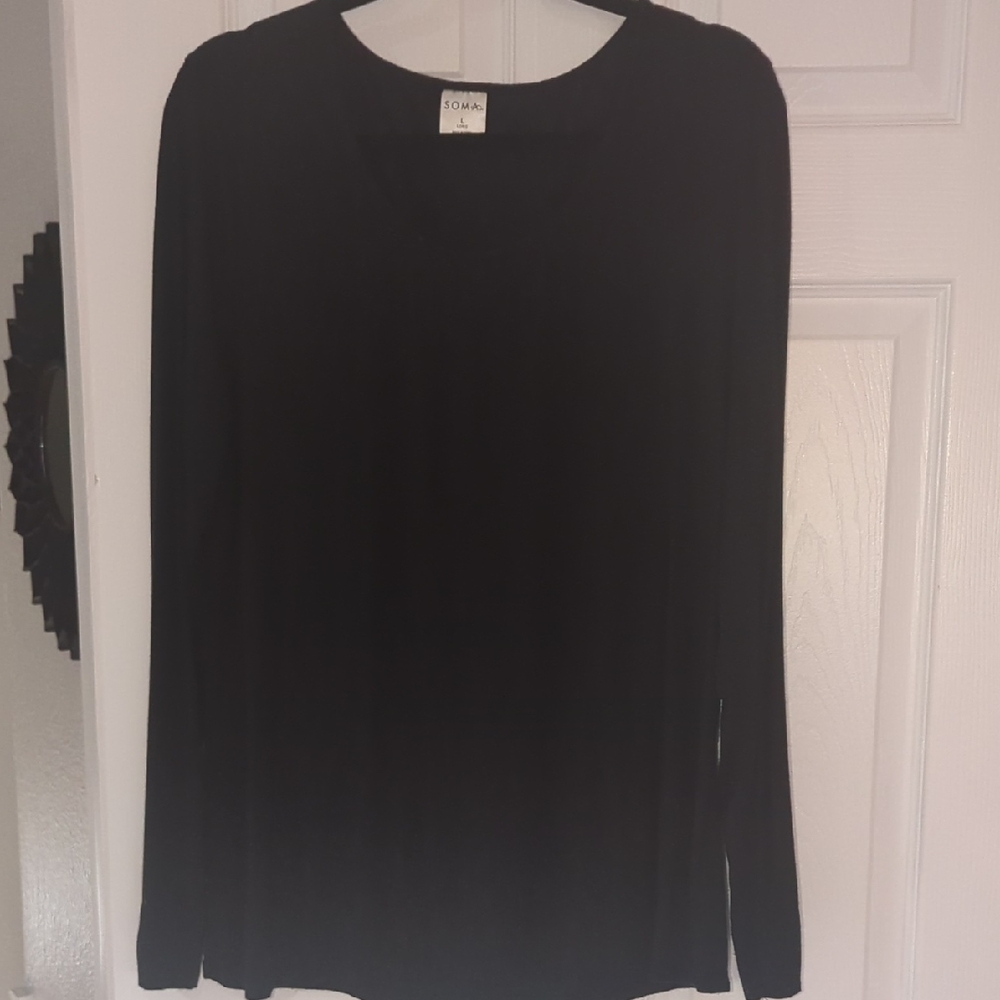 Soma Cool Nights Black Long Sleeve Tee- Large
